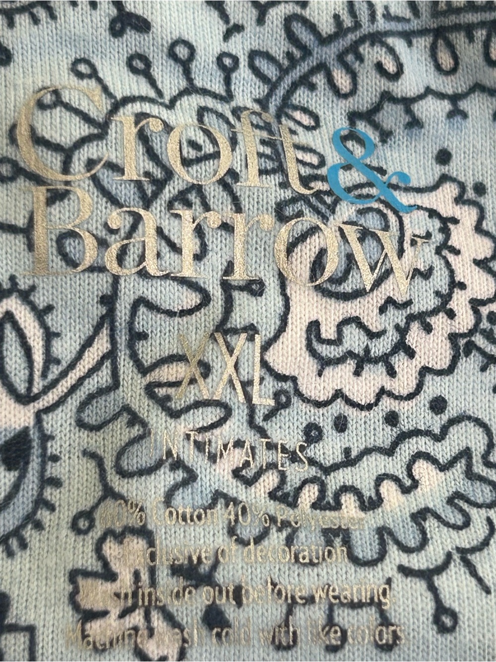 Croft & Barrows Nite Gown Sleep Shirt Paisley Blue SZ XXL NWT Pajamas Cottagecor - Picture 4 of 12